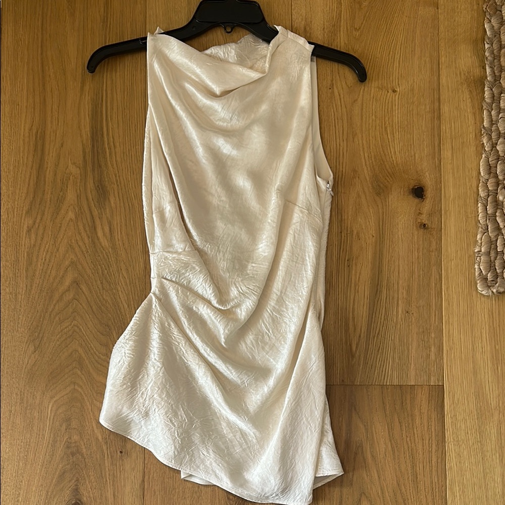 Alexander McQueen Cream Cowl Neck Sheath Tank Top